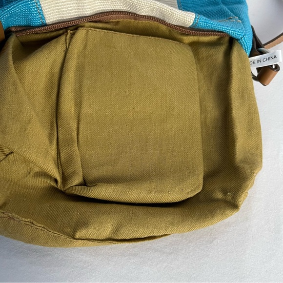 Relic small turquoise and cream canvas shoulder bag purse - Picture 10 of 16
